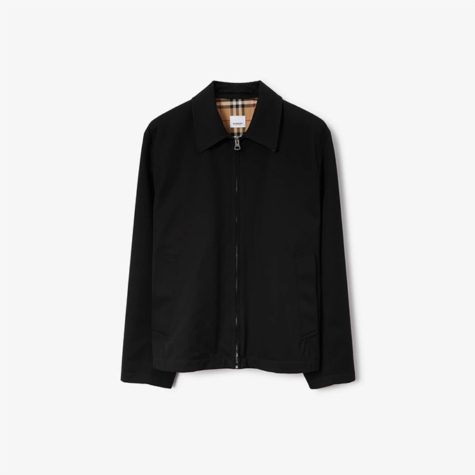 burberry ekd embroidered gabardine harrington jacket